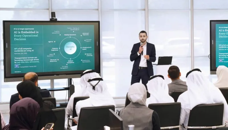 RTA staff members participating in an AI and digital transformation training workshop at the Fourth Industrial Revolution Laboratory in Dubai.