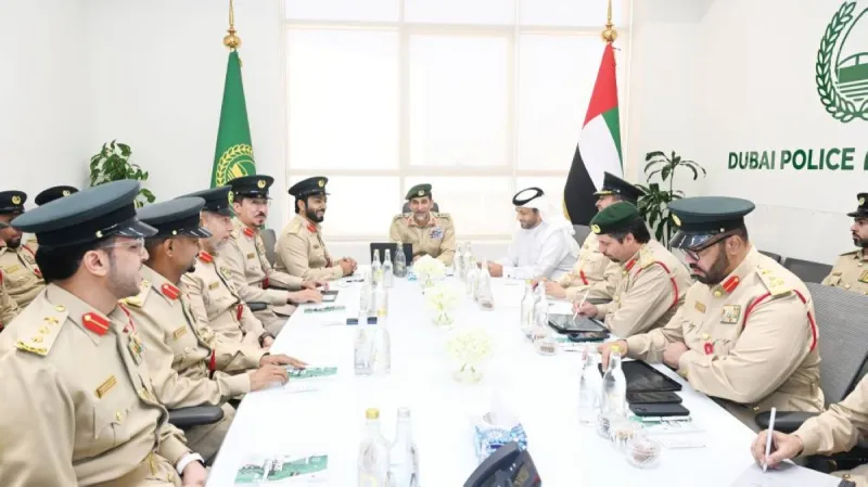 Lieutenant General Abdullah Khalifa Al Marri, Commander-in-Chief of Dubai Police, inspects Lhbab Police Station during the annual inspection programme.
