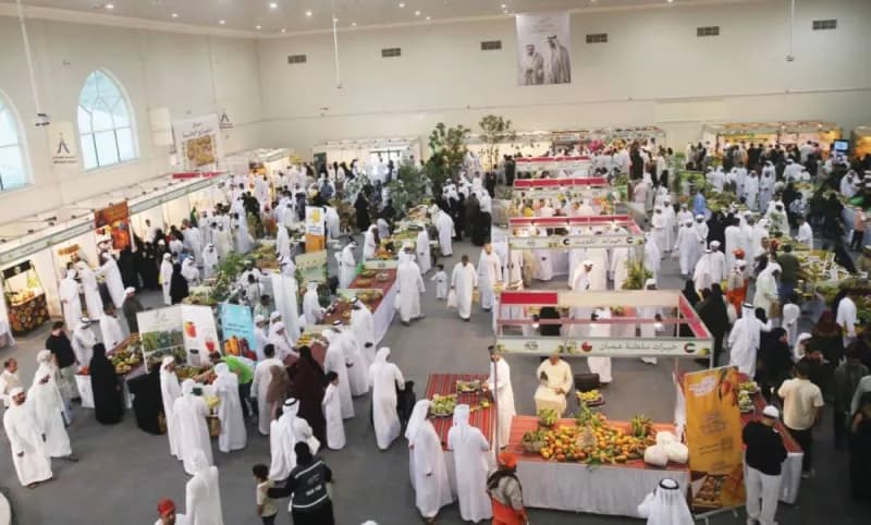 Visitors browse mango varieties and agricultural products on display at the fifth edition of the Khor Fakkan Mango Festival 2026.