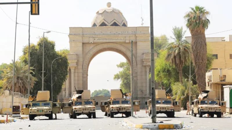 Iraqi security forces, including armoured vehicles, deployed inside Baghdad's heavily fortified Green Zone during a raid on offices and homes of officials accused of corruption.