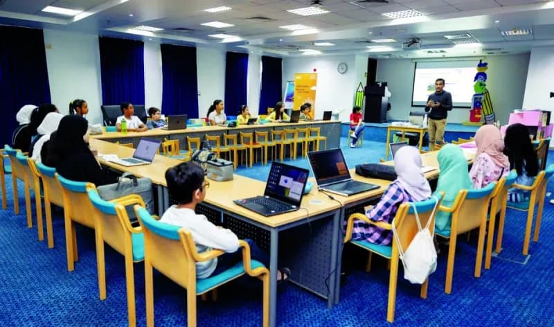A creative workshop session held as part of the 'Schools of Life' project at one of Dubai's public libraries.