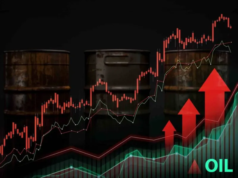 Oil storage tanks and infrastructure illustrating the rise in crude prices following Iran's refusal to meet US envoys in Qatar.