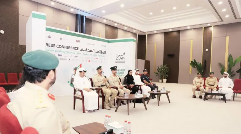 Dubai Police officials address a press conference announcing the launch of the 2026 Student Summer Programme.