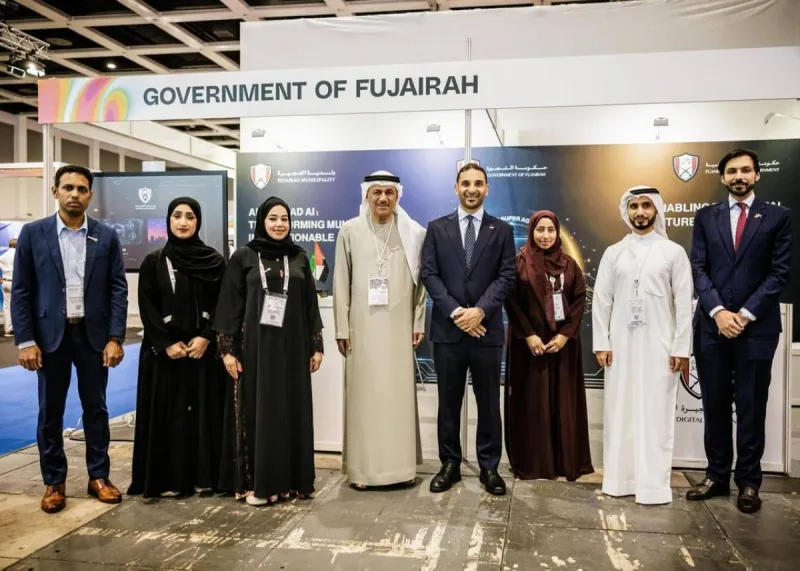 Fujairah Municipality representatives at their stand during the GITEX AI Europe 2026 exhibition at Berlin Messe, Germany.