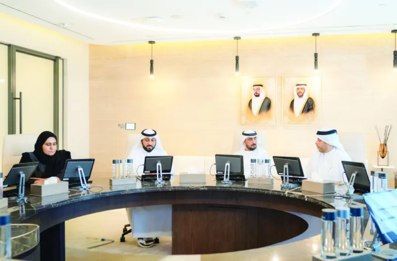 Sheikh Mohammed bin Saud Al Qasimi chairs the periodic board meeting of the Sharjah Social Security Fund.