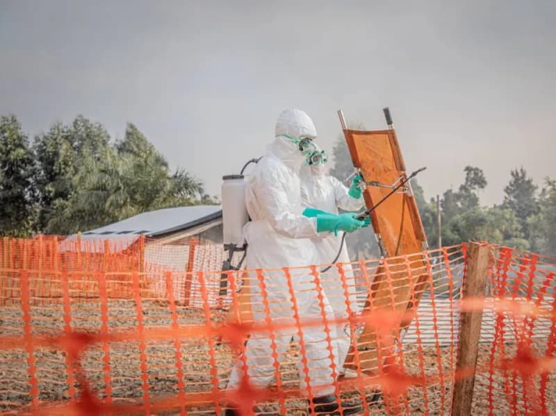 Health workers in the Democratic Republic of Congo responding to the Ebola outbreak in the country's eastern provinces.