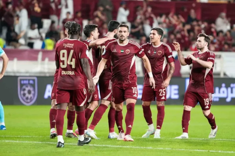 Al Wahda football team players during a training session at Al Nahyan Stadium in Abu Dhabi ahead of the new ADNOC Professional League season.