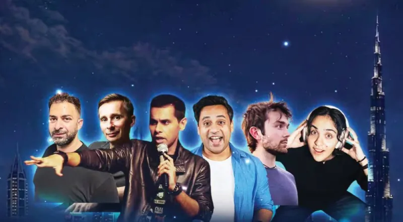 Performers on stage at The Junction theatre in Sarkal Avenue, Dubai, during the comedy improv show 'Karak After Dark'.