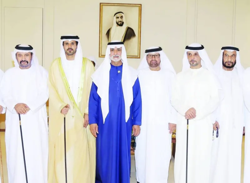 Sheikh Nahyan bin Mubarak Al Nahyan attending the wedding reception of Mohammed Al Ahbabi and his bride at the Murayfiah Majlis in Al Ain.