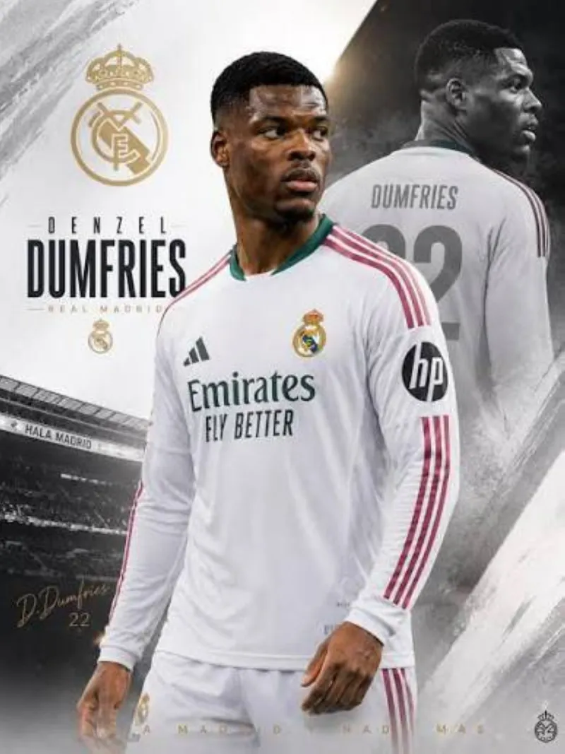Dutch defender Denzel Dumfries pictured ahead of his move to Real Madrid from Inter Milan.