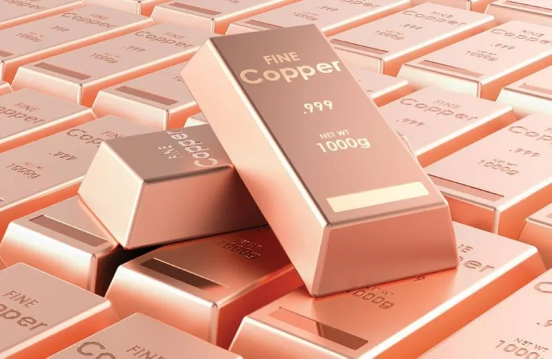 A collection of copper objects and artefacts illustrating the metal's use across different historical eras.