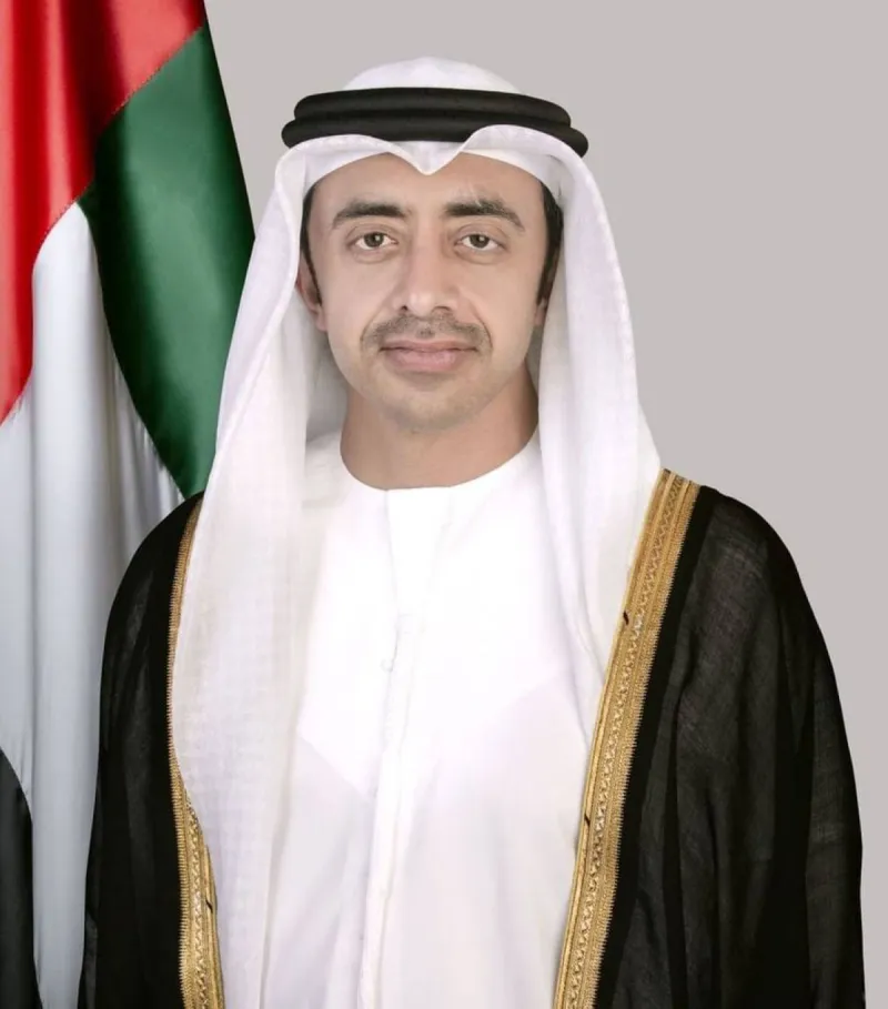 Sheikh Abdullah bin Zayed Al Nahyan, UAE Deputy Prime Minister and Minister of Foreign Affairs, speaks at an official engagement.