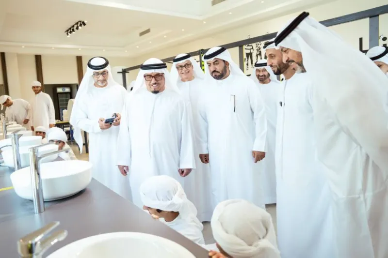 Lieutenant General Dhahi Khalfan Tamim touring the 'Ship's Engineer' summer training workshops at the Kulluna Rabban programme in Khawaneej 2, Dubai.