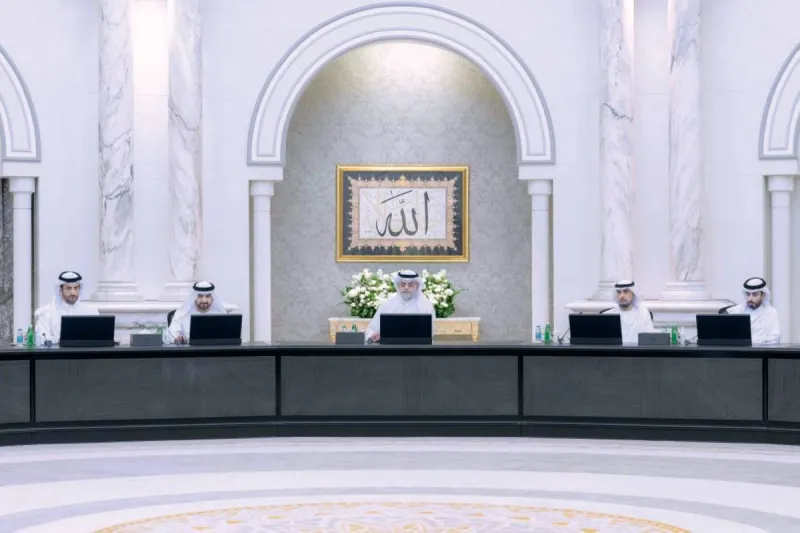 Sheikh Sultan bin Mohammed bin Sultan Al Qasimi chairs the Sharjah Executive Council meeting at the Ruler's office.