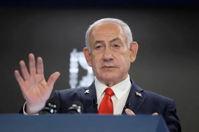 Israeli Prime Minister Benjamin Netanyahu speaking during a televised interview.