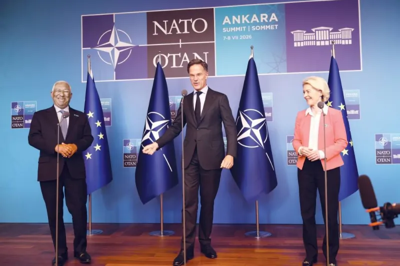 NATO leaders gather at the Turkish presidential palace in Ankara for the alliance's summit, with discussions centred on defence spending commitments and the crisis over the Strait of Hormuz.