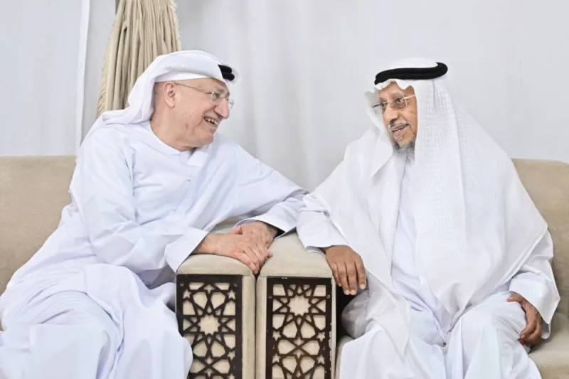 Officials gathering at a condolence reception in Dubai to pay their respects following the death of Sheikh Abdulrahman Al Shafi'i Al Madani.