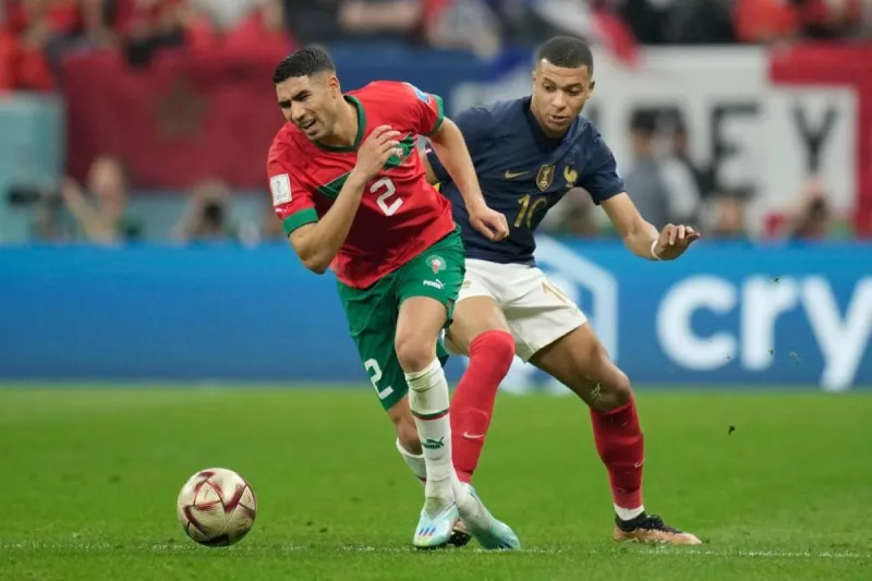 Morocco's Atlas Lions players prepare to face France in a quarter-final clash at the 2026 FIFA World Cup in Boston.