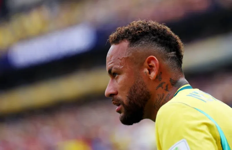 Neymar Junior in action during Brazil's 2026 World Cup round of 16 match against Norway.