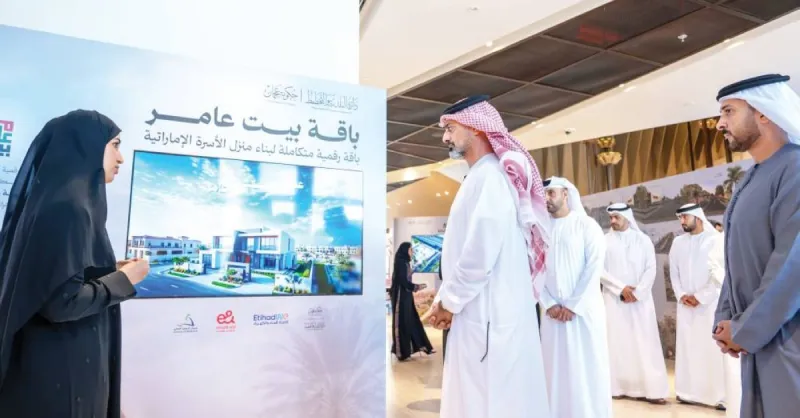 Sheikh Ammar bin Humaid Al Nuaimi presides over the launch ceremony of the 'Bait Amer 2' package in Ajman.