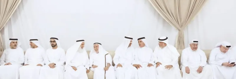 Officials and dignitaries gathered at a condolence council in Dubai to pay their respects following the death of Sheikh Abdulrahman Al Shafi'i Al Madani.
