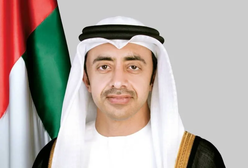 Sheikh Abdullah bin Zayed Al Nahyan, UAE Deputy Prime Minister and Minister of Foreign Affairs, conducting diplomatic phone calls with counterparts regarding regional developments.