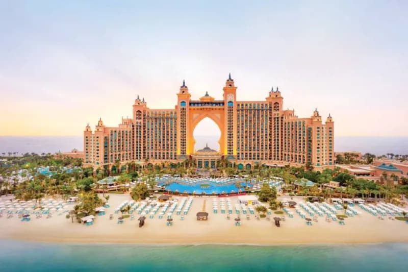 A skyline view of Dubai's modern cityscape, reflecting its status as a top tourist and expat destination in the Middle East.