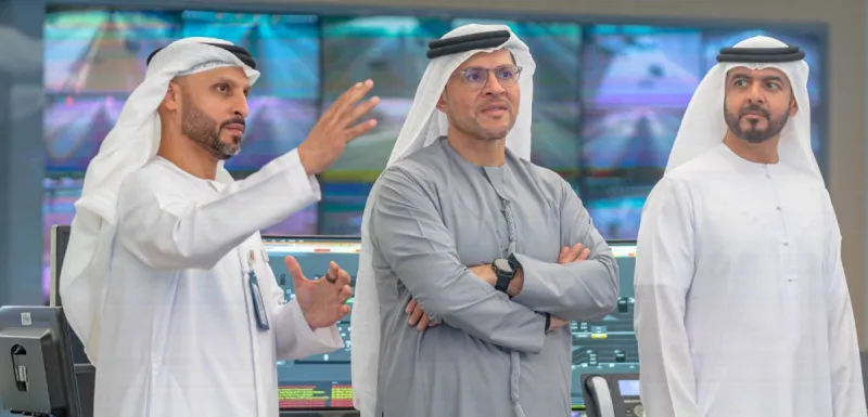 Officials attend the inauguration of Abu Dhabi's central control room for monitoring and managing autonomous vehicle operations.