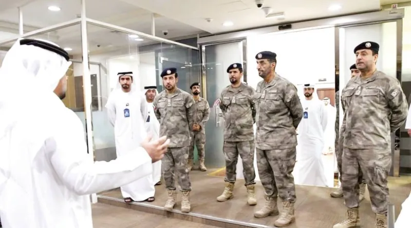 Abu Dhabi Police Commander-General Major General Ahmed Saif bin Zeitoun Al Muhairi during his visit to the Security Information Directorate.