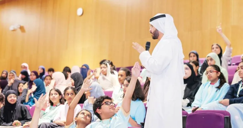 Students participating in the DEWA Youth Council's 'Electricity and Water Heroes' awareness workshop during the Summer Camp 2026 in Dubai.