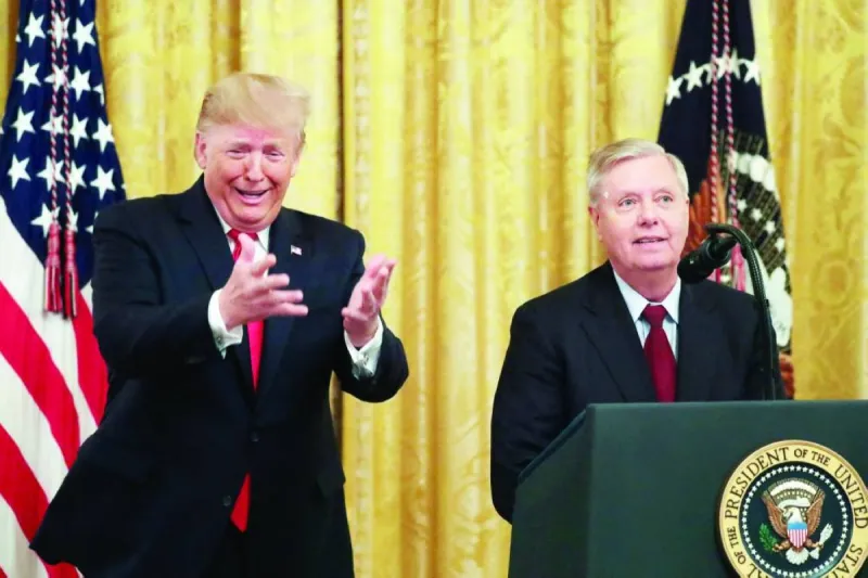 A portrait of US Senator Lindsey Graham, a prominent Republican figure known for his foreign policy and defence stances.