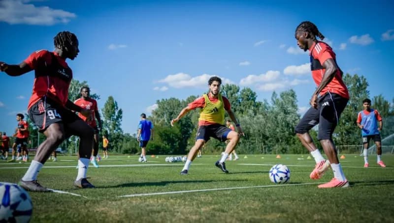 Al Wahda football players training during their overseas pre-season camp in Germany.