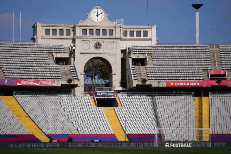 A view of the Montjuïc Olympic Stadium in Barcelona, which the club plans to use during Camp Nou's roof installation.