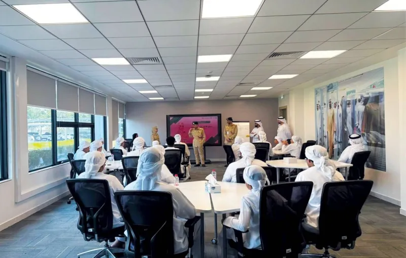 Brigadier Abdulrahman Al Shaer and officers at the launch of the fourth edition of the 'Sawaaed Al Aman' programme at the General Directorate of Airport Security headquarters in Dubai.