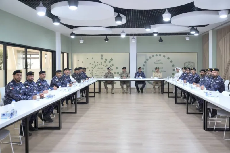 Brigadier Dr. Salem Al Habsi chairs a joint coordination meeting of the Permanent Committee for Operations Affairs and the Federal Readiness and Preparedness Assessment Team at the Dubai Police Academy.