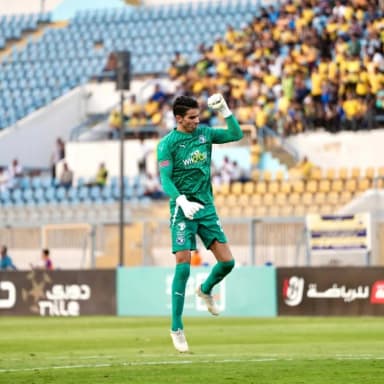 Egyptian goalkeeper Sherif Ekramy in his playing kit, marking his official retirement announcement after a 33-year football career.