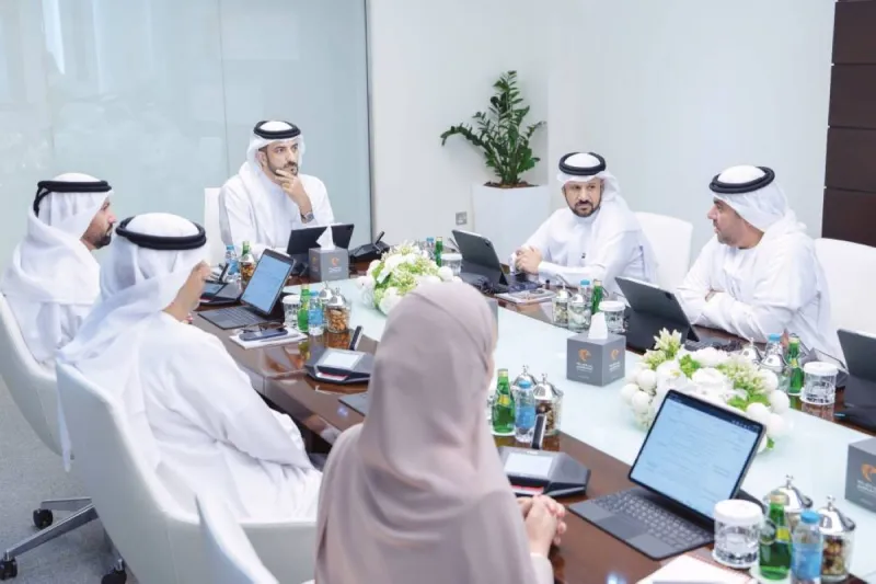 Sheikh Sultan bin Ahmed bin Sultan Al Qasimi chairs the Sharjah Media Council meeting at the Sharjah Broadcasting Authority headquarters.