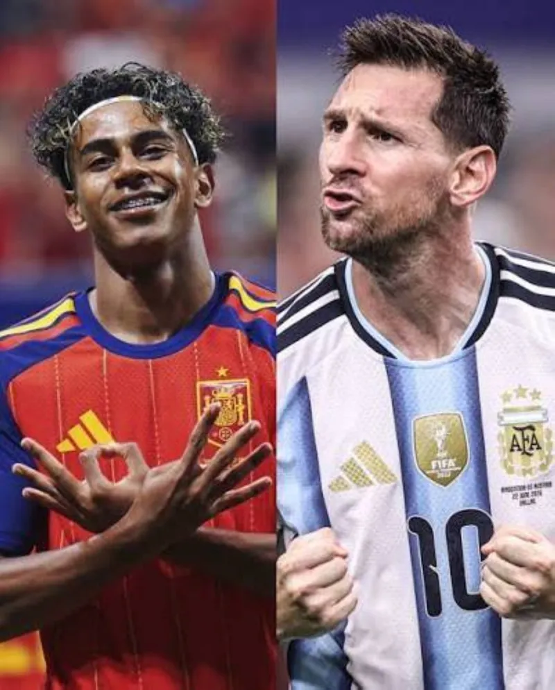 Lionel Messi and Lamine Yamal in action during the 2026 World Cup, competing for the title of the tournament's top dribbler.